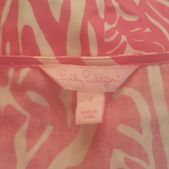 LILLY PULITZER Hot Pink/White Tunic - Size Small‎ - Picture 4 of 5